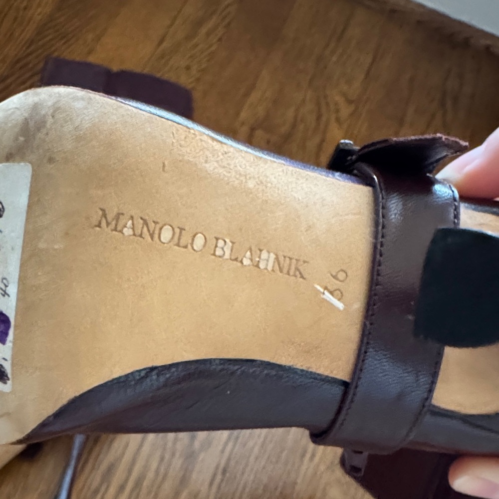Manolo Blahnik Dark Purple Heeled Boots - Picture 7 of 8
